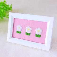 シンプルお花の小さなフレームアート＊フェルト＊フレーム飾り