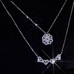 2way ハート クローバー へネックレス ハートクローバー シルバー ゴールド