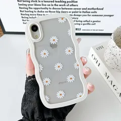 ZTOFERA iPhone XR ケース用、クリアデイジー TPU 電話カバー、ウェーブフレーム透明電話カバー、かわいい波状 iPhone XR ケース用 1