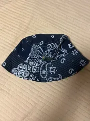 【未使用】KAPITAL バンダナ柄 パッチワーク バケットハット 白 KAPITAL(キャピタル) バンダナパッチワークpt バケットHAT（長