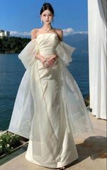 高級 ロング ドレス✨パーティー イベント に最適 ロング プリーツ  