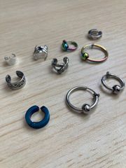 【在庫処分】 イヤーカフ フェイクピアス 10点セット メンズ fp-998