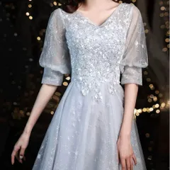 袖あり ロングイブニングドレス?.?