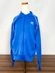 adidas Originals ジャージ 上着 トレフォイルロゴ 青色 Mサイズ 古着ウェア