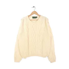 90s McKENNAS イングランド製 アランニット フィッシャーマンセーター ケーブル編み メンズL 古着 @CH1011