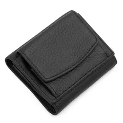 【数量限定】牛革（ブラック） みつおり財布 小銭入れでき スキミング防止 小さい財布 レディース 三つ折り財布 ミニ財布 [imeetu]