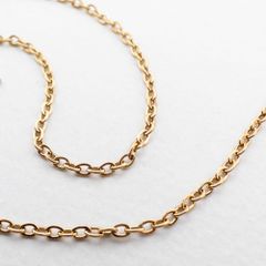 ＊1m切り売り＊ ステンレスチェーン 小豆 フラットオーバル 1.3mm幅 アズキチェーン ch021