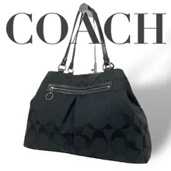 美品 4947 COACH コーチ A4トートバッグ キャンバス ブラック