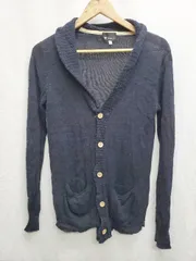 ◇ ⊇ THE SHOP TK MIXPICE 薄手 ニット カーディガン サイズM ネイビー系 メンズ P  【1409090014062】