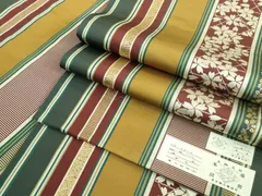 美品　本場筑前博多織　半幅帯　花間道　正絹　逸品 平和屋着物◎本場筑前博多織 半幅帯 更紗花間道 証紙付き 正絹