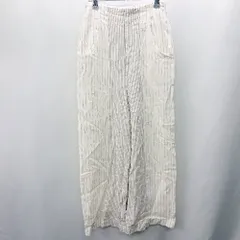 ◇ ⊂ KBF アーバンリサーチ ストライプ ワイドパンツ サイズF ホワイト系 レディース E  【1409240002727】