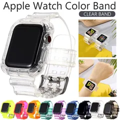 SUMMER SALE ★ Apple watch バンド スポーツ シリコン ラバークリア ケース カバー 透明 耐衝撃 アップル ウォッチ スポーツバンド apple watch シリーズ 1 2 3 4 5 6 SE