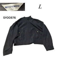 MUNSINGWEAR古着刺繍ブルゾンLブラック短丈ジャケット