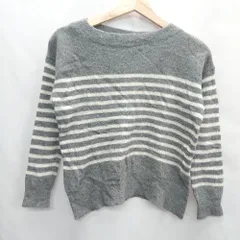 ◇ URBAN RESEARCH DOORS アーバン リサーチ ドアーズ ボーダー柄 長袖 セーター サイズOne グレー系 レディース E  【1407020055505】