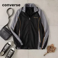 CONVERSE ナイロンジャケット M 黒/グレー　フリースのサムネイル