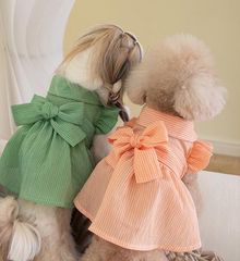 犬の服　ストライプフリルワンピース