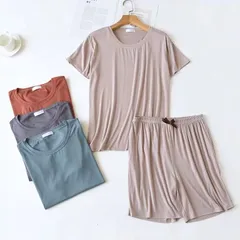 4色まとめ在庫処分 レディースルームウェア 春夏ニットシャツセットコットン綿 部屋着