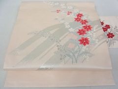 塩瀬】 名古屋帯 作家もの 落款あり《手描き 花》 正絹 - メルカリ