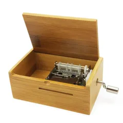 竹製ボックス 15弁手回しオルゴール自分で曲を作る DIY Make Your音楽ツールキット (竹製ボックス)