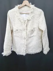 ◇ ⊇ BLUEEAST ブルーイースト ツイード 長袖 ジャケット 表記なし アイボリー系 レディース E  【1507010014274】