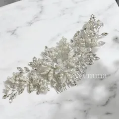 髪飾り　結婚式　ウェディング　成人式　卒業式　前撮り　ヘアアクセサリー　ヘッドドレス　ブライダル　シルバー　コーム　かんざし　パール　お花