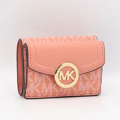 良品 マイケルコース 三つ折り財布 コンパクト ピンク系カラー レディース財布 2000000 NSK MTM