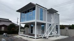 ユニットハウス3連棟 2階建て アルミ外階段付き コンテナ事務所 店舗