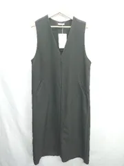 ◇ ⊂ ◎ ●未使用● classicalelf ポケット付 Vネック ロング丈 ワンピース サイズXL ブラック レディース E  【1410290008980】