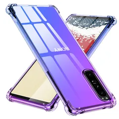 【特価商品】シリコン クリア グラデーション ソフトケース 薄型 ケース 軽量 SO-51A SOG01 ケース 耐衝撃 レンズ保護 1II エクスペリア 1 ii ケース 全面保護 tpu Xperia 四隅空気衝突防止 擦り傷防止 人気 携帯カバー 紫+青