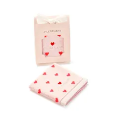 【在庫セール】プチクール タオルハンカチ JILLSTUART ギフト ふわふわ かわいい ハート ジルスチュアート ホワイト 58-3209080 約25×25cm
