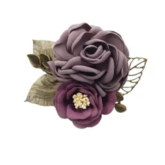 [レリカ] コサージュ 花 ブローチ 卒業式 入学式 フォーマル パーティ 記念日 胸飾り 結婚式 アクセサリー レディース (レッドパープル) [レッドパープル]