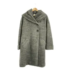 【美品】grove グローブ アウター ロングコート フード付き ポケット カジュアル 大きめサイズ レディース グレー L　古着