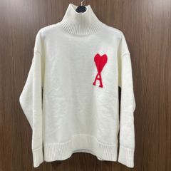 AMI paris ホワイトウールAMI DE COEURファネルネックセーター - メルカリ