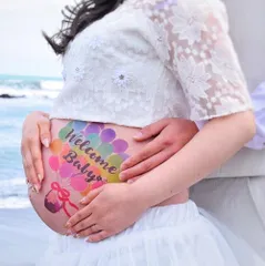 マタニティフォトシール ベリーペイント タトゥーシール 練習用シール付　ZJ