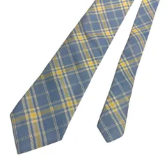 C316 BROOKS BROTHERS ブルックスブラザーズ ネクタイ チェック ブルー イエロー アメリカ製 シルク