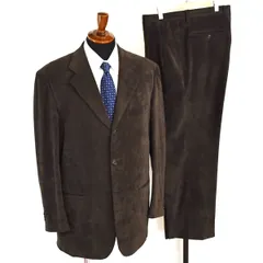 ユキトリイ 3つボタン シングルスーツ L AB7 ダークブラウン コーデゥロイ 極 定番 人気 通勤 営業 335014 合物 春秋  5XE115 【送料無料】【中古】【メンズビジネス】202505