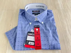 新品 KIRKLAND メンズ 半袖 ボタンダウンシャツ ブルー系 サイズM カジュアルシャツ カスタムフィット カークランド/92036在のサムネイル