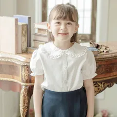 【バラ刺繍】半袖ブラウス YUP12《メール便優先商品》 キッズ キャサリンコテージ