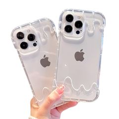 可愛い 溶ける クリア デザイン ケース とろける iPhone7/8/SE2/SE3 クリーム 韓国 おしゃれ アイスクリーム 透明 メルティ シンプル saymi's (iPhone7/8/SE2/SE3)