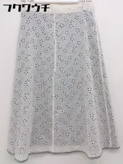 ◇ ◎ UNITED ARROWS ユナイテッドアローズ 刺繍 膝下丈 フレア スカート ホワイト レディース 【中古】 【1105200006049】