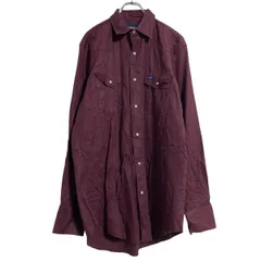 Wrangler 長袖 無地シャツ L ボルドー ラングラー ウエスタン 古着卸 アメリカ仕入 a702-6493のサムネイル