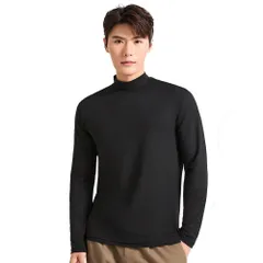 メンズ服 ハイネックインナー 長袖 起毛 あったか 防寒 裏起毛 保温性 軽量 暖かい 冬用 肌着 メンズトップス スポーツ 作業着 アウトドア 登山 ゴルフ スキー スノボ 重ね着 ベースレイヤー 防寒対策 寒さ対策  ブラック cw-a-6592 SW
