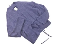 Kastane カスタネ ウール混 Vネック リボンベルト カーディガン 紺 ◇■ レディース