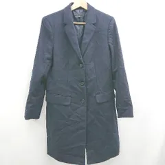 ◇ ⊇ UNIQLO ユニクロ シンプル系 長袖 カシミヤチェスターコート サイズL ネイビー系 レディース E  【1507250003892】