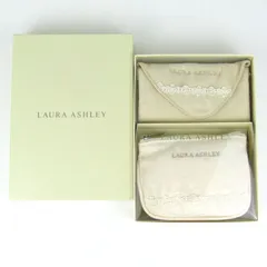 ローラアシュレイ ポーチ ハンカチ 2点セット 未使用 ブランド まとめて 小物 レディース ベージュ Laura Ashley 【中古】