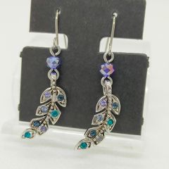 ピアス カラーストーン リーフデザイン