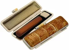 印鑑 銀行印 ケース付き セット はんこ メタリック天然本水牛 メタリックゴールド 銀行印 認印 ケース付き 12mm アタリ シール ジュエリーエナメル イエローダイヤカラー 印鑑ケース 朱肉付き 旧字 特殊文字 作成 OK プレゼント ギフト