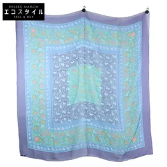 美品！エルメススカーフ　シルクモスリンジェアン　槙 上代約23 4万円 極美品 エルメス カレジェアン カシミヤシルク