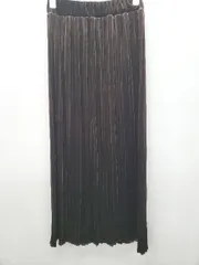 ◇ AS KNOW AS PINKY アズノゥアズピンキー ロング丈 プリーツ スカート 表記なし ダークブラウン レディース P  【1407260002383】