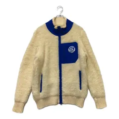中古 メンズ パーリーゲイツ PEARLY GATES ニットアウター 5(L) 白系×青 ホワイト×ブルー ファーニットジャケット ダブルジップ
